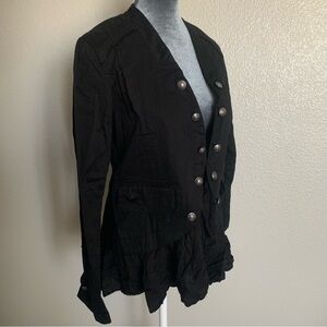 Jolt Womens Medium Black Ruffle Jacket